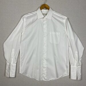 Vtg Pronto Umo Button Up Mens XL Long Sleeve French Cuffs Cotton Non Iron